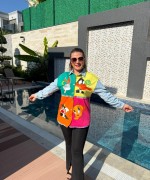 KARAKTER BASKILI JEAN CEKET Mavi