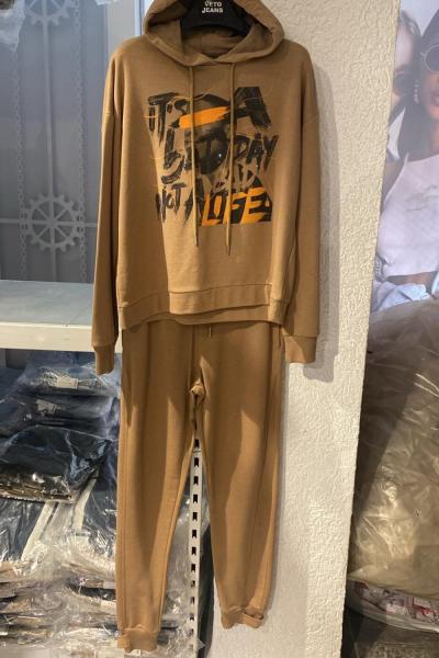 PAÇA ÇITÇIT DETAY İKİLİ TAKIM  Kahverengi