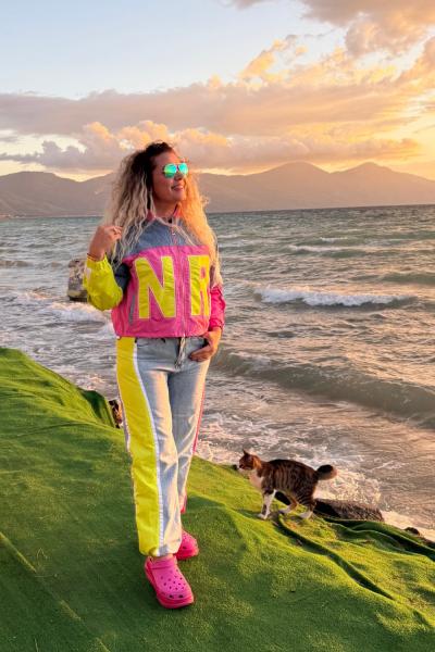 NR YAZILI TASARIM İKİLİ TAKIM Mavi