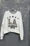 LA LOS ANGELES 1991 YAZILI SWEAT Beyaz