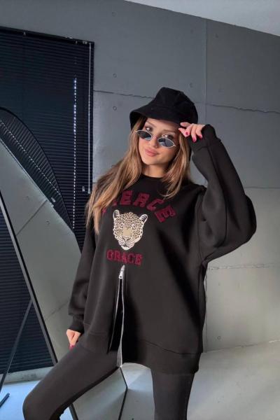 FIERCE GRACE KAPLAN BASKILI SWEAT  Siyah