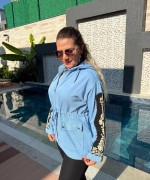 KOL İŞLEME DETAYLI KOT CEKET Mavi