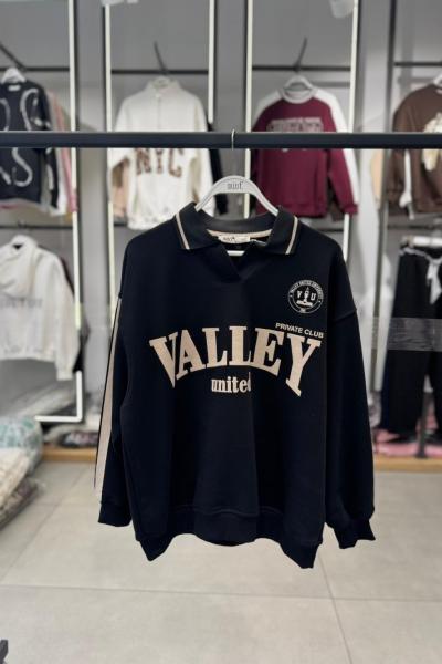 VALLEY YAKALI SWEAT  Siyah