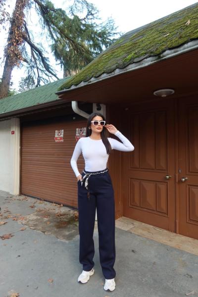 FULAR DETAY EŞOFMAN ALTI  Lacivert