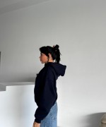 CULTERE YAZILI KAPŞONLU SWEAT Lacivert