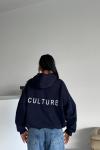 CULTERE YAZILI KAPŞONLU SWEAT Lacivert
