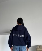 CULTERE YAZILI KAPŞONLU SWEAT Lacivert