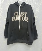 CLASSY FABULOUS YAZILI SWEAT  Siyah