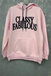 CLASSY FABULOUS YAZILI SWEAT  Pembe