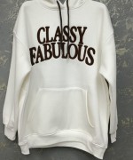 CLASSY FABULOUS YAZILI SWEAT  Beyaz