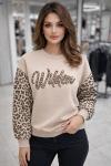 WILDEN KOL LEOPAR DETAYLI SWEAT Bej