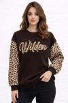 WILDEN KOL LEOPAR DETAYLI SWEAT Acı Kahve
