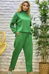 YAKA FERMUAR DETAY SCUBA KUMAŞ İKİLİ TAKIM Yeşil