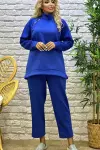 YAKA FERMUAR DETAY SCUBA KUMAŞ İKİLİ TAKIM Mavi