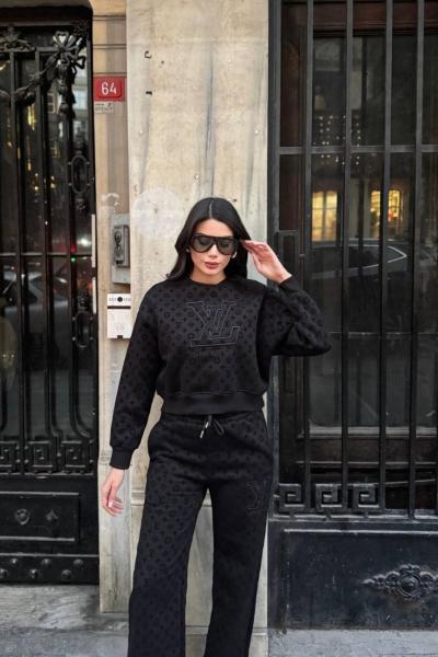 LV BASKILI İKİLİ TAKIM  Siyah