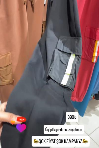 KARGO CEP DETAY EŞOFMAN ALTI  Siyah