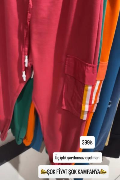 KARGO CEP DETAY EŞOFMAN ALTI  Fuşya