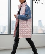 İthal tasarım mont Ekru Pembe