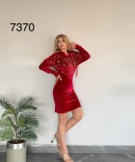 İTHAL LV ELBİSE  Bordo