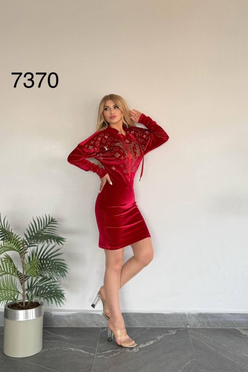 İTHAL LV ELBİSE  Bordo