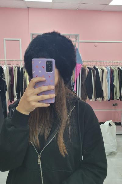 PELUŞ DÜZ ŞAPKA Siyah