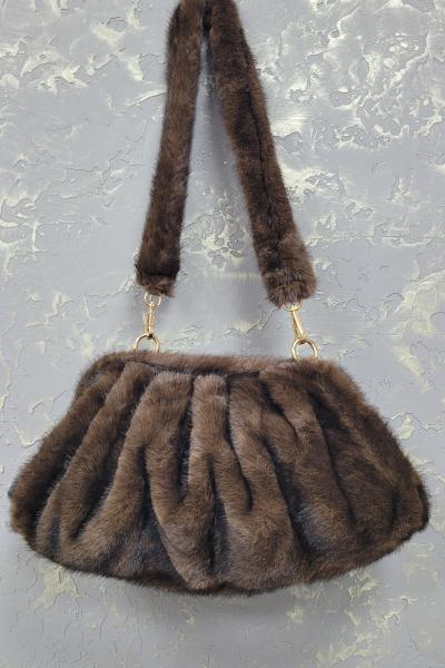 KLİPSLİ PELUŞ ÇANTA  Kahverengi