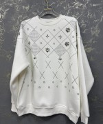 ŞARDONLU BAKLAVA ÇİÇEK SWEAT Beyaz