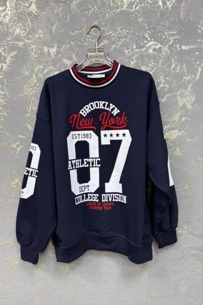 ŞARDONSUZ BROKLYN NEWYORK YAZILI SWEAT  Lacivert