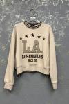 ŞARDONLU LA LOS ANGELES SWEAT  Bej