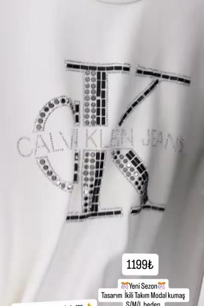 CKA TAŞLI İKİLİ TAKIM Beyaz