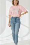 MCKY VOURSTY BASKILI TİŞÖRT  Pembe