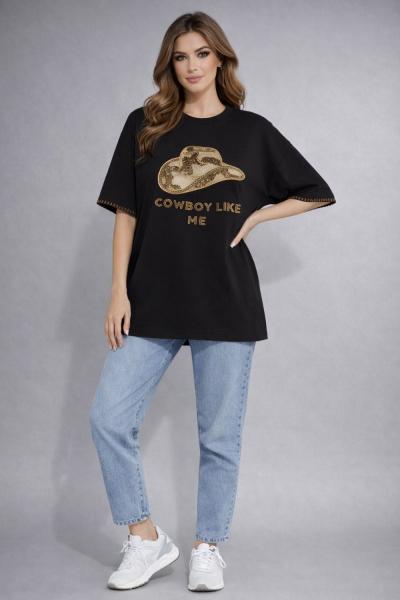 KOVBOY ŞAPKA DETAYLI TİŞÖRT Siyah