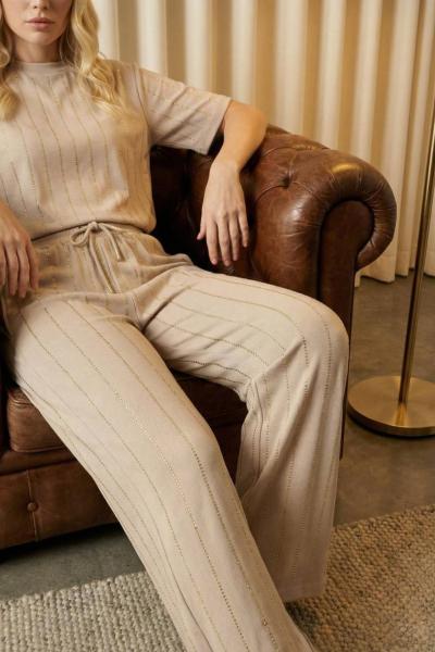 UZUN TAŞLI İKİLİ TAKIM  Bej