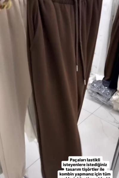 PAÇA LASTİKLİ EŞOFMAN ALTI Acı Kahve