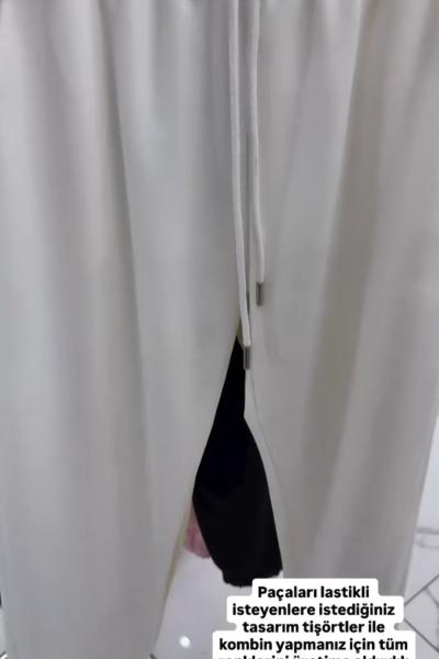 PAÇA LASTİKLİ EŞOFMAN ALTI Beyaz