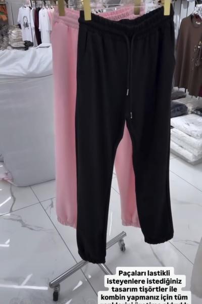 PAÇA LASTİKLİ EŞOFMAN ALTI Siyah