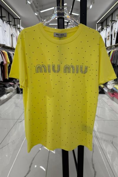 MI MI FUL TAŞLI TİŞÖRT  Sarı