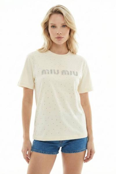 MI MI FUL TAŞLI TİŞÖRT  Sarı