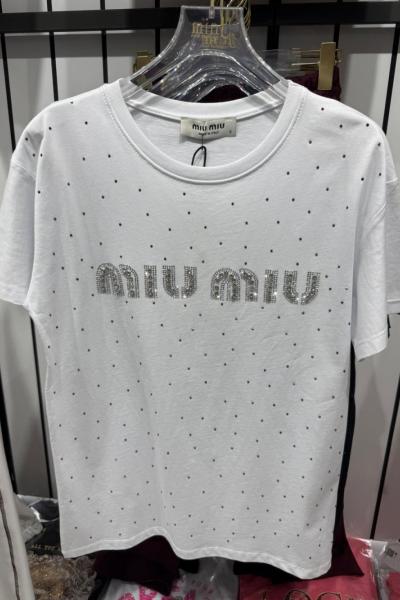 MI MI FUL TAŞLI TİŞÖRT  Beyaz