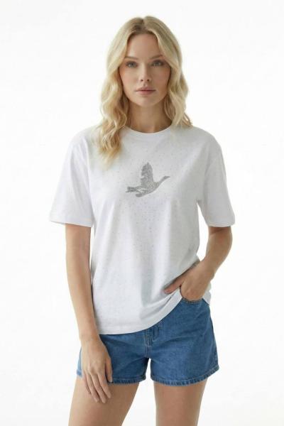 BYMN TAŞLI TİŞÖRT  Beyaz