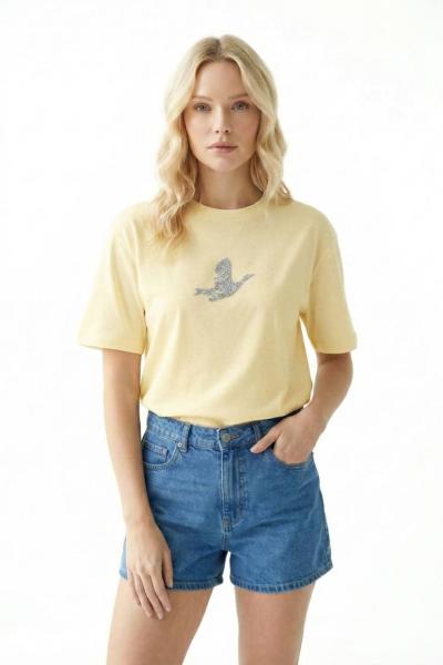 BYMN TAŞLI TİŞÖRT  Sarı