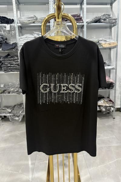 GES TAŞLI TİŞÖRT  Siyah