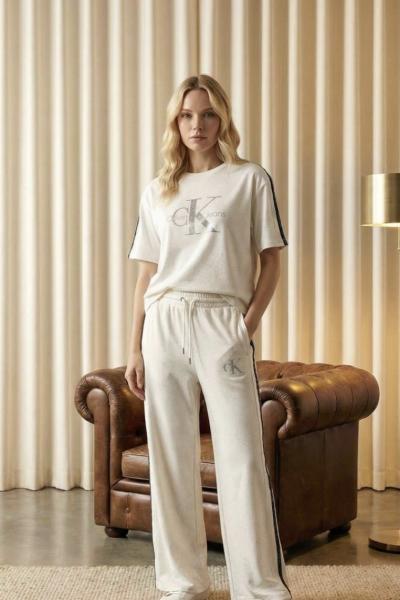 CKA ŞERİTLİ SİMLİ İKİLİ TAKIM  Beyaz