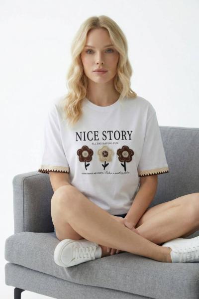 NICE STORY TİŞÖRT Beyaz