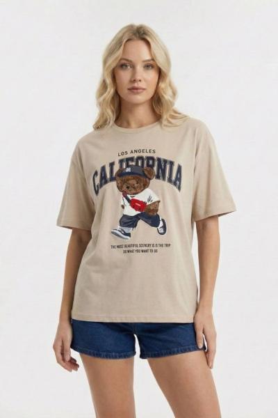 CALIFORNIA AYICIK TİŞÖRT  Bej