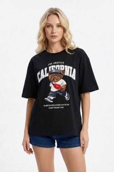 CALIFORNIA AYICIK TİŞÖRT  Siyah