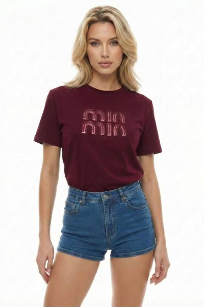 MIN MIN YAZILI TİŞÖRT  Bordo