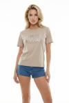 MIN MIN YAZILI TİŞÖRT  Bej
