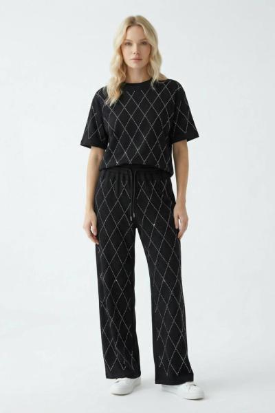 BAKLAVA DESEN İKİLİ TAKIM  Siyah