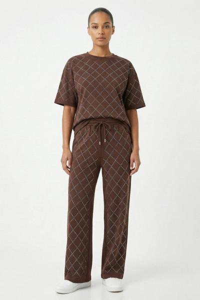 BAKLAVA DESEN İKİLİ TAKIM  Acı Kahve